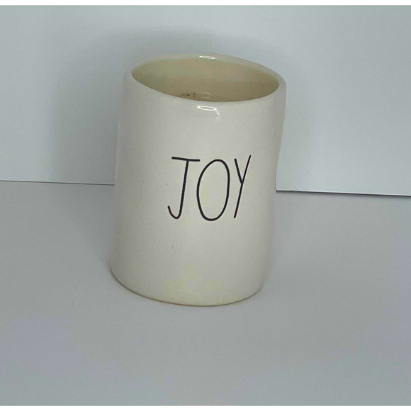 Rae Dunn Ivory JOY Candle Jar Mug - Picture 1 of 1
